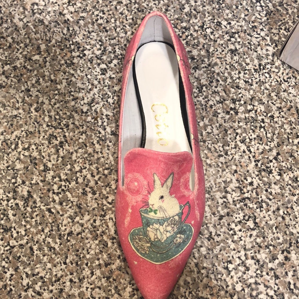 Pink tea cup bunny loafers